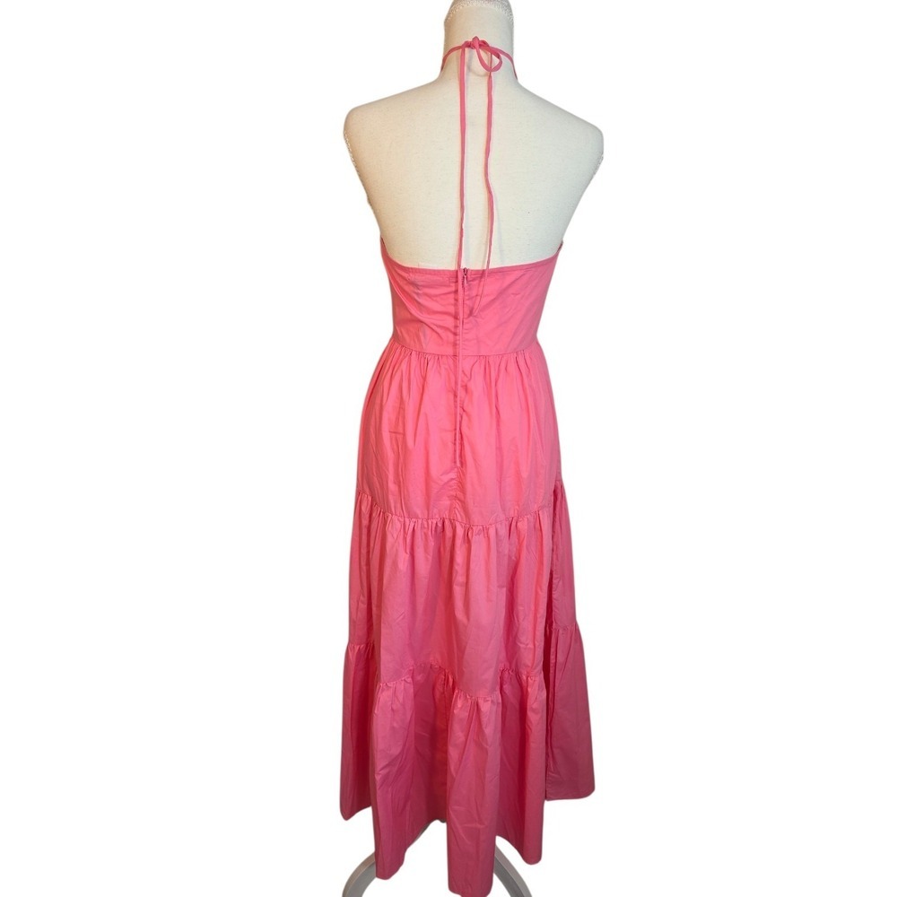 Glamorous London Pink Halter Maxi Dress NWT Tiered Summer Barbiecore US 6 - Picture 3 of 9